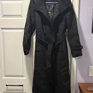 Elegant Black Wool Trench Coat